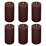 6-Pack 3x6inch Unscented Dripless Pillar Candles – Cinnamon Brown Long-Burning#whtbkgd_99