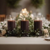 6-Pack 3x6inch Unscented Dripless Pillar Candles – Cinnamon Brown Long-Burning