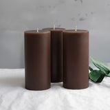 6-Pack 3x6inch Unscented Dripless Pillar Candles – Cinnamon Brown Long-Burning