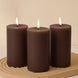6-Pack 3x6inch Unscented Dripless Pillar Candles – Cinnamon Brown Long-Burning