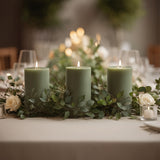 6-Pack 3x6inch Unscented Dripless Pillar Candles – Dusty Sage Green Long-Burning