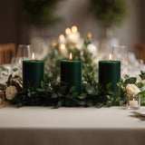 6-Pack 3x6inch Unscented Dripless Pillar Candles – Hunter Emerald Green Long-Burning
