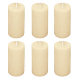 6-Pack 3x6inch Unscented Dripless Pillar Candles – Ivory Long-Burning Wax Candles#whtbkgd_99