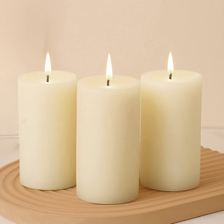 Unscented Dripless Ivory Pillar Candles