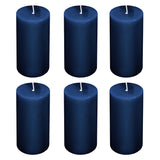 6-Pack 3x6inch Unscented Dripless Pillar Candles – Navy Blue Long-Burning Wax Candles#whtbkgd_99
