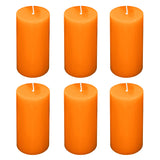 6-Pack 3x6inch Unscented Dripless Pillar Candles – Orange Long-Burning Wax Candles#whtbkgd_99