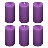 6-Pack 3x6inch Unscented Dripless Pillar Candles – Purple Long-Burning Wax Candles#whtbkgd_99