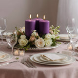 6-Pack 3x6inch Unscented Dripless Pillar Candles – Purple Long-Burning Wax Candles