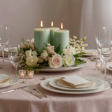 6-Pack 3x6inch Unscented Dripless Pillar Candles – Sage Green Long-Burning Wax Candles