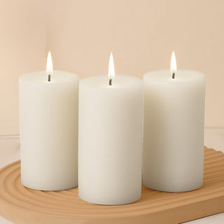 Unscented Dripless White Pillar Candles