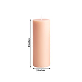 6-Pack Unscented Dripless Pillar Candles 3x9inch Blush Paraffin Wax Smokeless Cotton Wicks