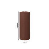 6-Pack Unscented Dripless Pillar Candles 3x9inch Cinnamon Brown Paraffin Wax Smokeless Cotton Wicks