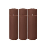 6-Pack Unscented Dripless Pillar Candles 3x9inch Cinnamon Brown Paraffin Wax Smokeless#whtbkgd_99