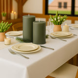 6-Pack Unscented Dripless Pillar Candles 3x9inch Dusty Sage Green Paraffin Wax Smokeless Cotton