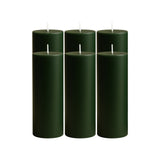 6-Pack Unscented Dripless Pillar Candles 3x9inch Hunter Emerald Green Paraffin Wax#whtbkgd_99