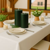 6-Pack Unscented Dripless Pillar Candles 3x9inch Hunter Emerald Green Paraffin Wax Smokeless Cotton 