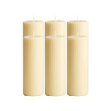 6-Pack Unscented Dripless Pillar Candles 3x9inch Ivory Paraffin Wax Smokeless Cotton Wicks#whtbkgd_99
