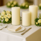 6-Pack Unscented Dripless Pillar Candles 3x9inch Ivory Paraffin Wax Smokeless Cotton Wicks
