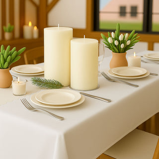 Unscented Dripless Ivory Pillar Candles