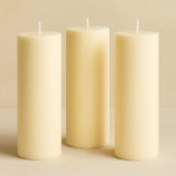 6-Pack Unscented Dripless Pillar Candles 3x9inch Ivory Paraffin Wax Smokeless Cotton Wicks