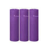 Set of four purple pillar candles on a white background #whtbkgd