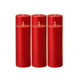 6-Pack Unscented Dripless Pillar Candles 3x9inch Red Paraffin Wax Smokeless Cotton Wicks#whtbkgd_99