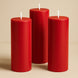 6-Pack Unscented Dripless Pillar Candles 3x9inch Red Paraffin Wax Smokeless Cotton Wicks