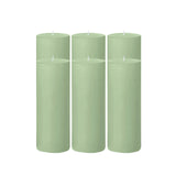 6-Pack Unscented Dripless Pillar Candles 3x9inch Sage Green Paraffin Wax Smokeless Cotton#whtbkgd_99