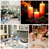 12-Pack 3x4inch Unscented Dripless Pillar Candles – Dusty Blue Long-Burning Wax Candles Cotton