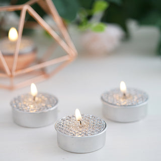 Add a Touch of Elegance with Metallic Silver Tealight Candles