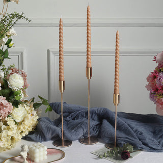 Elegant Beige Wax Taper Candles for a Touch of Sophistication