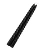 12 Pack | 11inch Black Premium Unscented Spiral Wax Taper Candles#whtbkgd