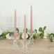 12-Pack Taper Candles Spiral Long Burn Wick Design Dusty Rose - Premium Unscented Wax Dinner