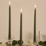 12 Pack 11inch Dusty Sage Green Premium Unscented Spiral Wax Taper Candles