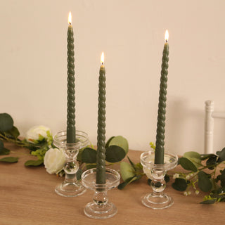 <span style="background-color:transparent;color:#000000;">Elegance in Illumination With Premium Dusty Sage Green Spiral Taper Candles</span>