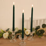 12 Pack 11inch Hunter Emerald Green Premium Unscented Spiral Wax Taper Candles