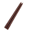 12 Pack | 11inch Mocha Brown Premium Unscented Spiral Wax Taper Candles#whtbkgd