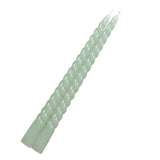 12 Pack 11inch Sage Green Premium Unscented Spiral Wax Taper Candles#whtbkgd