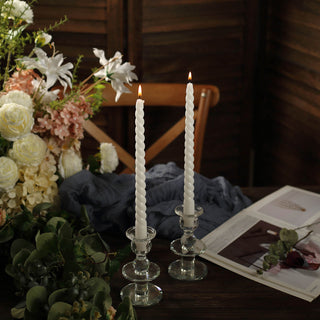 Create a Memorable Atmosphere with White Long Burn Wick Dinner Candle Sticks