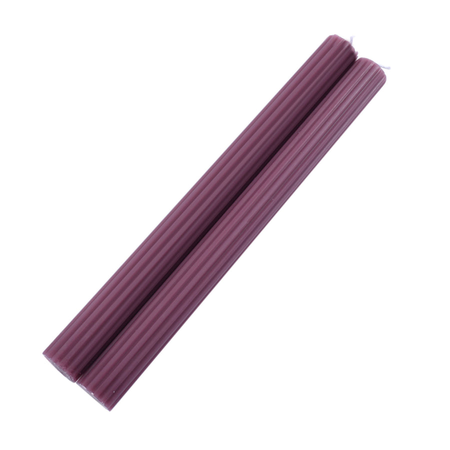 5 Pack | 9inch Cinnamon Rose Premium Unscented Ribbed Wax Taper Candles#whtbkgd