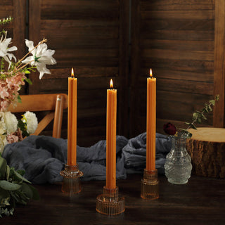 Create the Perfect Ambiance with Gold Premium Unscented Ribbed Wax Taper Candles