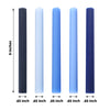 5 Pack | 9inch Assorted Blue Premium Unscented Ribbed Wax Taper Candles
