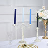 5 Pack | 9inch Assorted Blue Premium Unscented Ribbed Wax Taper Candles