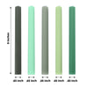 5 Pack | 9inch Assorted Green Premium Unscented Ribbed Wax Taper Candles