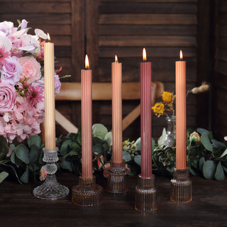 Enhance Your Home Decor with 9" Assorted Natural Premium Unscented Ribbed Wax Taper Candles