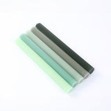 5 Pack 9inch Assorted Sage Green Premium Unscented Ribbed Wax Taper Candles