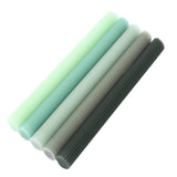 5 Pack 9inch Assorted Sage Green Premium Unscented Ribbed Wax Taper Candles#whtbkgd