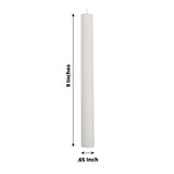5 Pack | 9inch White Premium Unscented Ribbed Wax Taper Candles