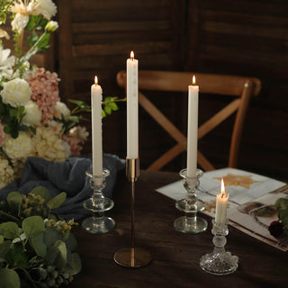 Versatile and Stylish White Unscented Dinner Candle Sticks