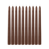 10-Pack Taper Candles Premium Wax Design Cinnamon Brown#whtbkgd_99
